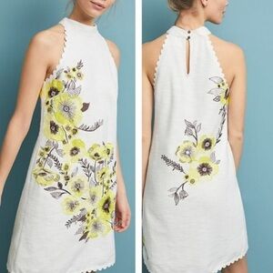 Anthropologie Maeve embroidered florals dress sz 0